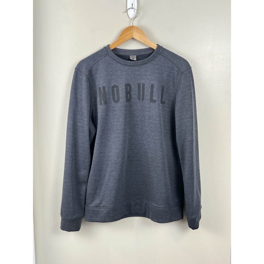NOBULL Sweatshirt Crew‎ Neck Logo Men's Size Medium Dark Gray Workout Gym